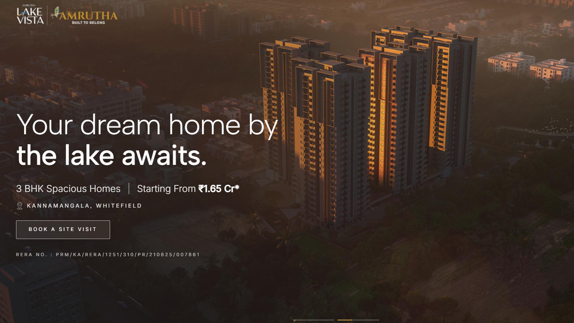 Amrutha Lake Vista — Turning a low conversion real estate site to immersive project experience to generate leads